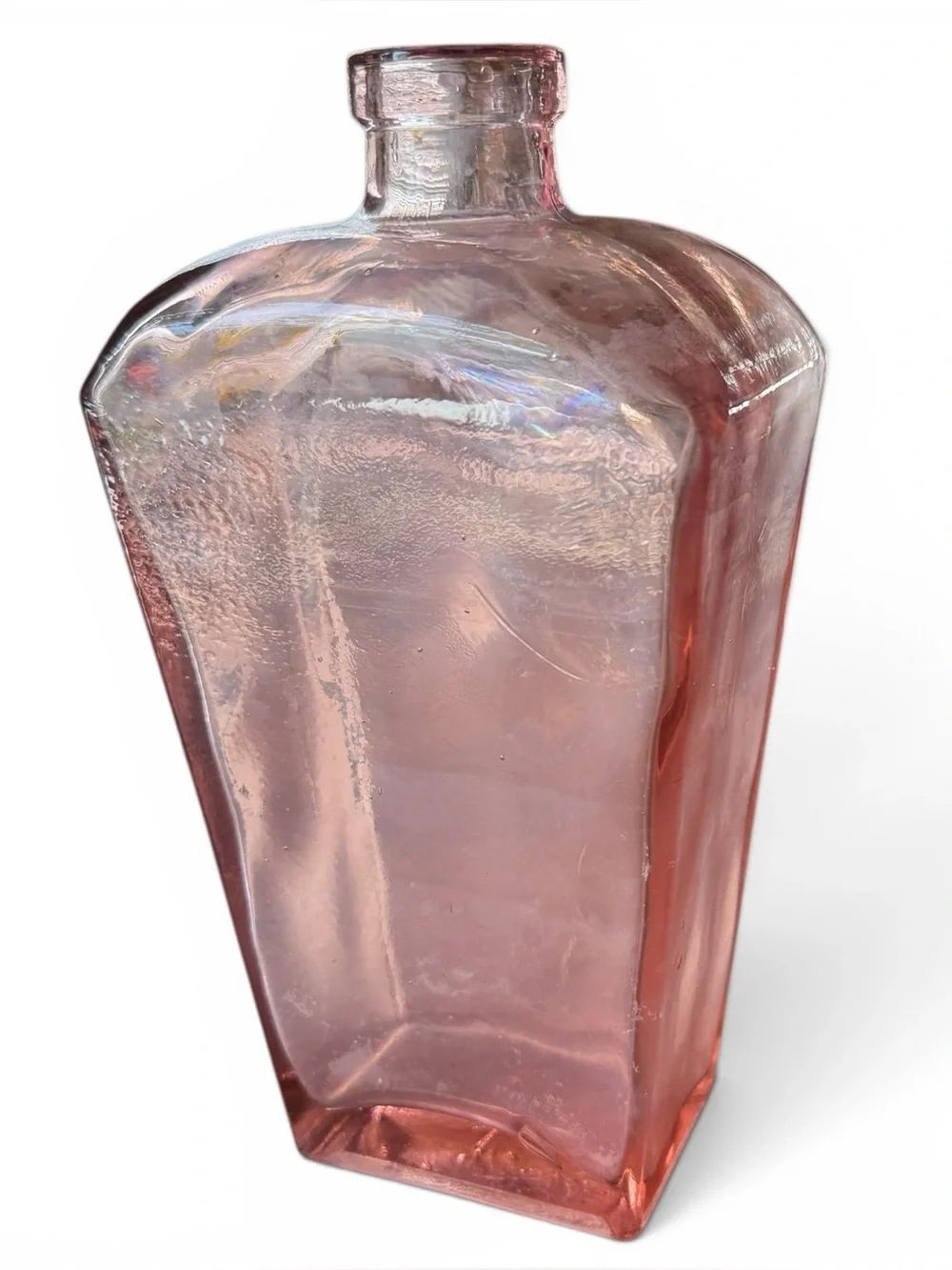 Vintage-style Thick Pink Glass Vase Container decor or apothecary collections